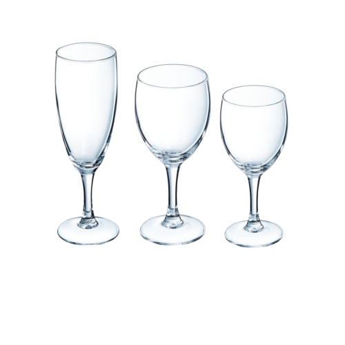 2 Verres à vin "Elégance" 14.5 cl et 19 cl